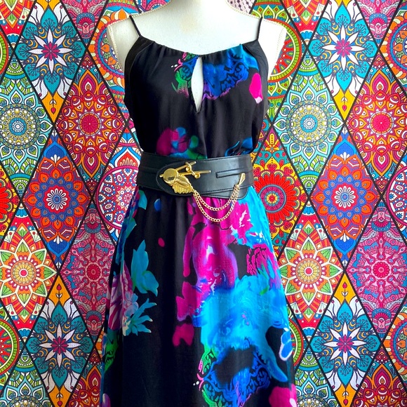 Sheike Dresses & Skirts - Y2K 2000s Sheike Floaty Floral 100% Silk Cocktail Dress Sz 10